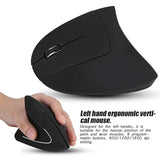 2.4Ghz Mouse,Ergonomic Left Handed Vertical Mouse,6 Keys Optical Mouse With Nano Usb Receiver,800/1200/1600 Adjustable Dpis,For Laptop Pc Computer/For Windows/For Linux