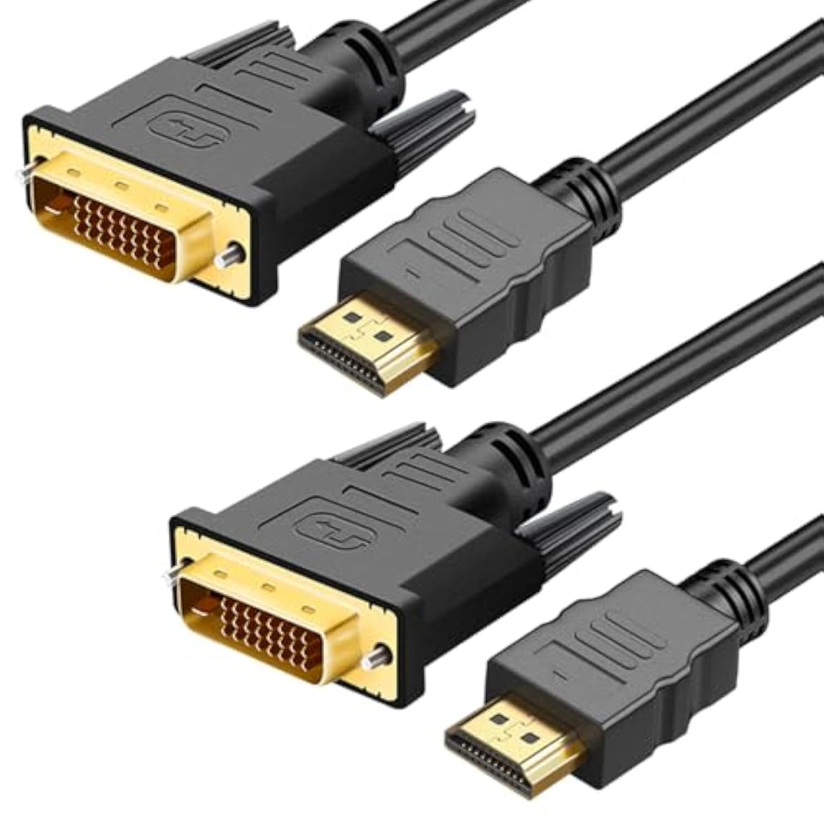 Hdmi To Dvi Adapter Cable 6Ft, 2-Pack Bi-Directional 1080P Dvi-D To Hdmi Cable