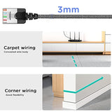 2Pack Nylon Braided Cat6A Ethernet Cable-White,Ultra Slim Cat6 Ethernet Patch