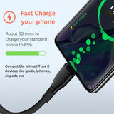 Fast Charging USB A to USB C Cable, Black, 6ft / 2 Meters Length, PVC Coated, Data Transfer 480Mbps, Compatible with  iPhone iPad AirPods