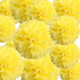 Yellow Tissue Paper Pom Poms 12Pcs- Hanging Paper Flowers for Wedding Birthday Graduations Christmas and Special Occasions(10 & 12 inch)