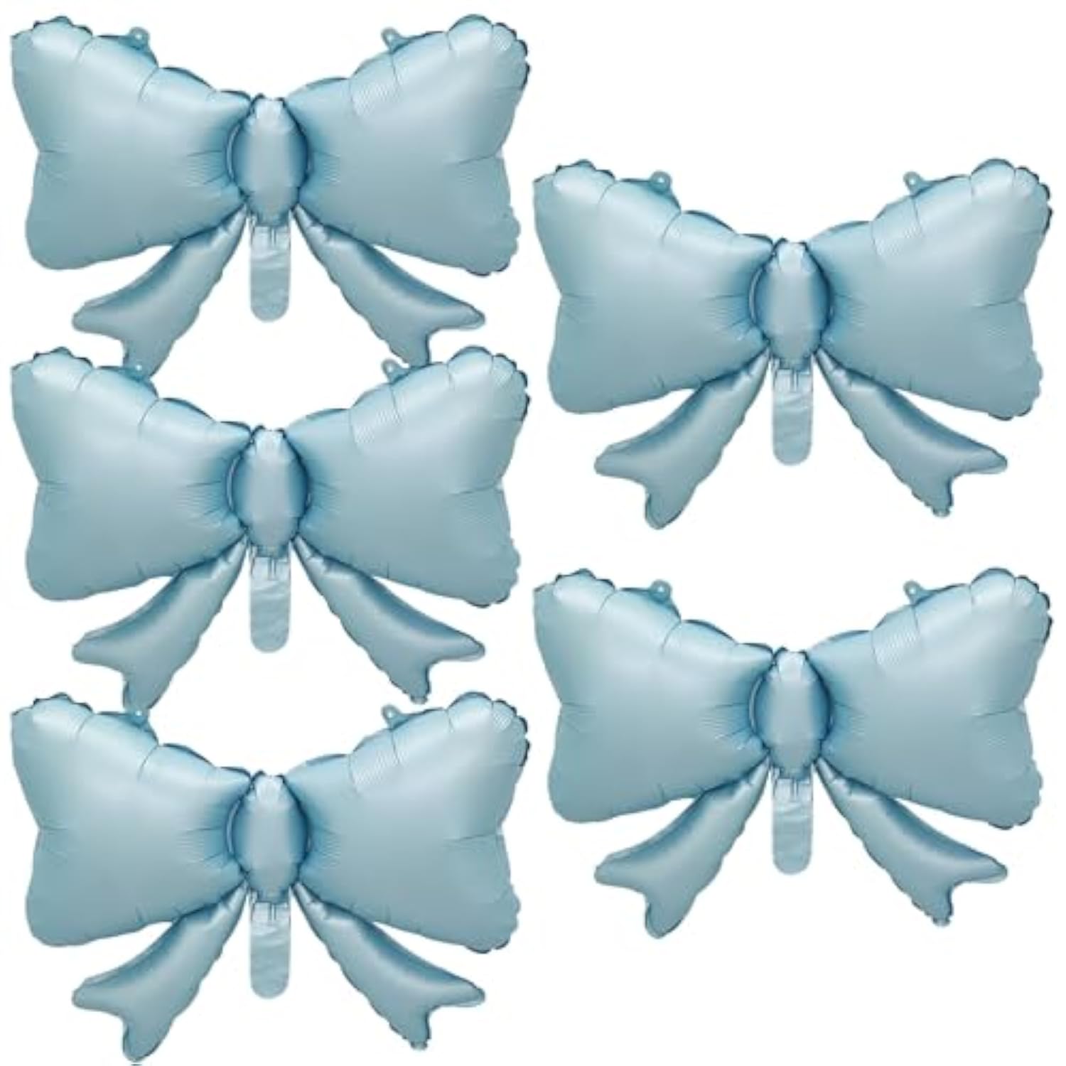 5 Pcs Bow Balloon Matte Blue Bow Theme Baby Shower Bow Foil Balloon Wedding Party Decoration