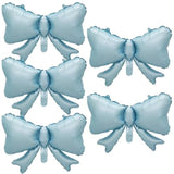 5 Pcs Bow Balloon Matte Blue Bow Theme Baby Shower Bow Foil Balloon Wedding Party Decoration