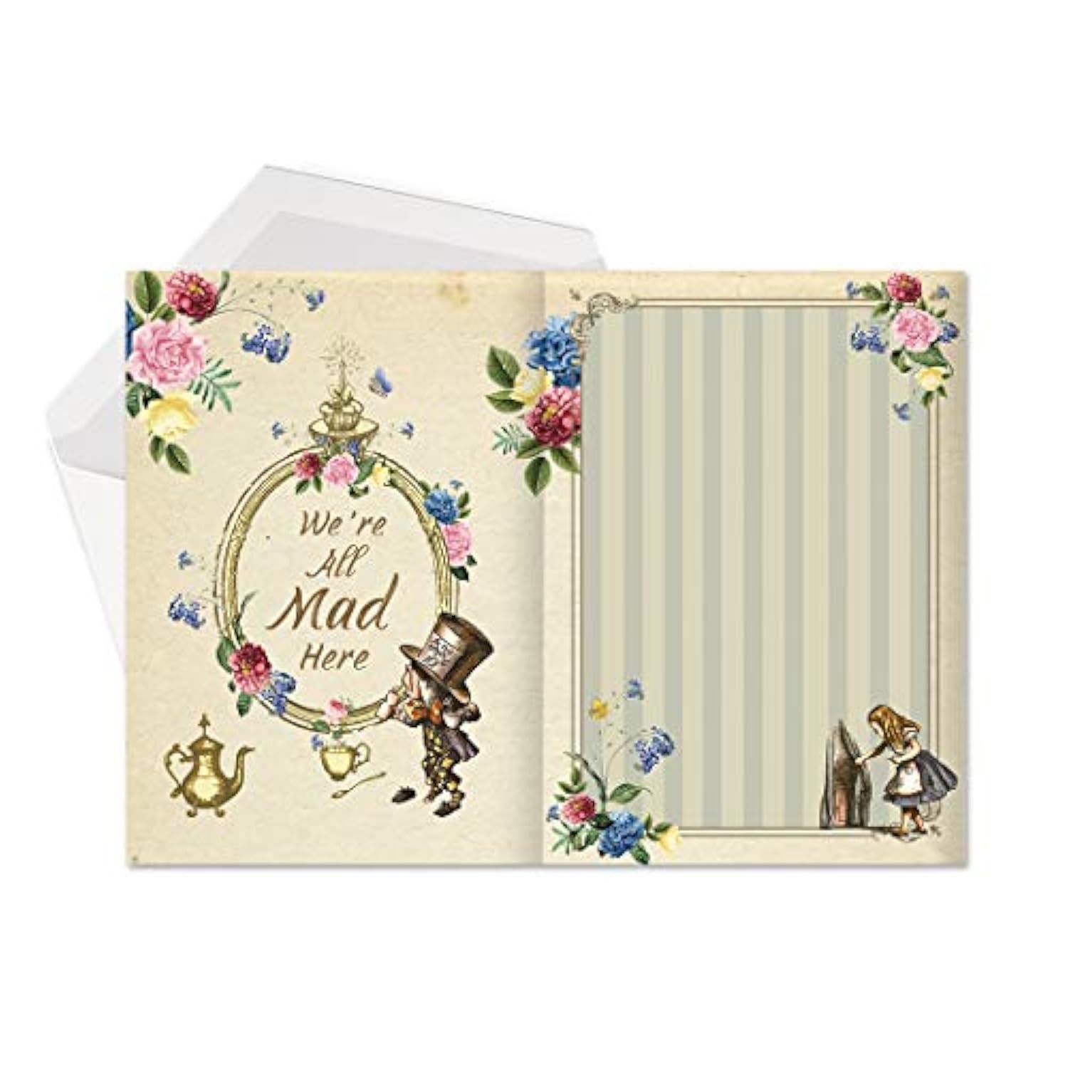 Alice In Wonderland Birthday Card Party Unbirthday Mad Hatter Tea Party Thank You