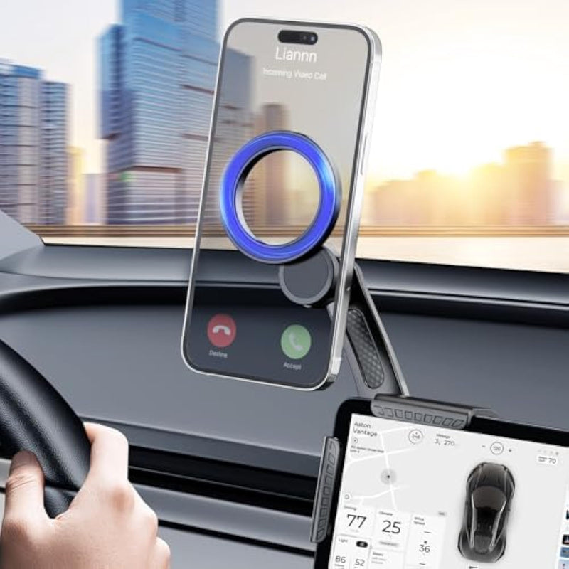 Tesla Phone Mount, For Magsafe Car Mount, ?Strongest Magnet Power? Magnetic Car Phone Holder For Tesla 3/Y/S/X Accessories Screen, Fits All Phone, Tesla Model Y Accessories Tesla Model 3 Accessories