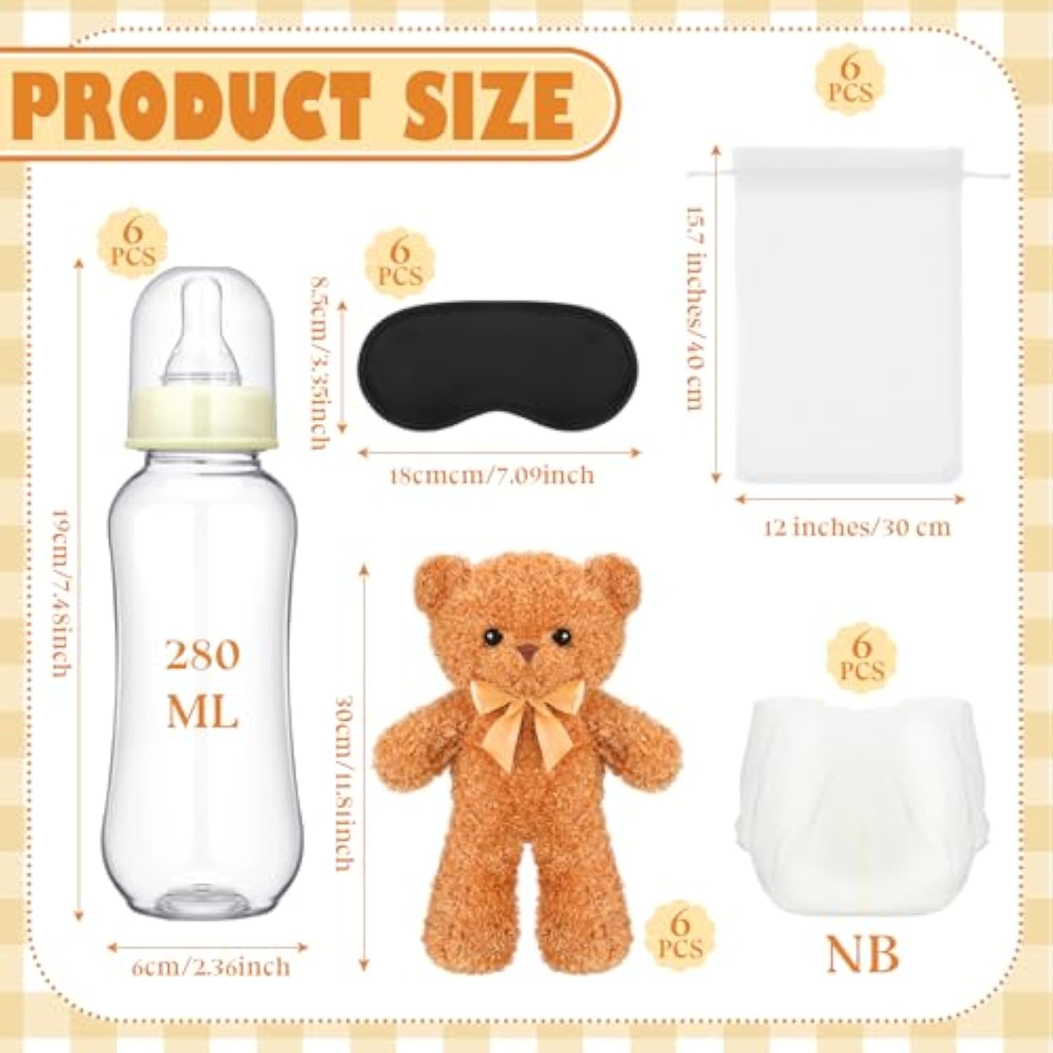 36 Pack Bear Blindfolded Diaper Changing Bottle Chug Baby Shower Games Set Boys Girls Funny Baby Dolls Diapers For Gender Reveal Bridal Shower Games Prizes Gifts For Adults