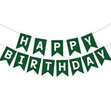 Green Happy Birthday Banner, Birthday Party Supplies for Boys & Girls