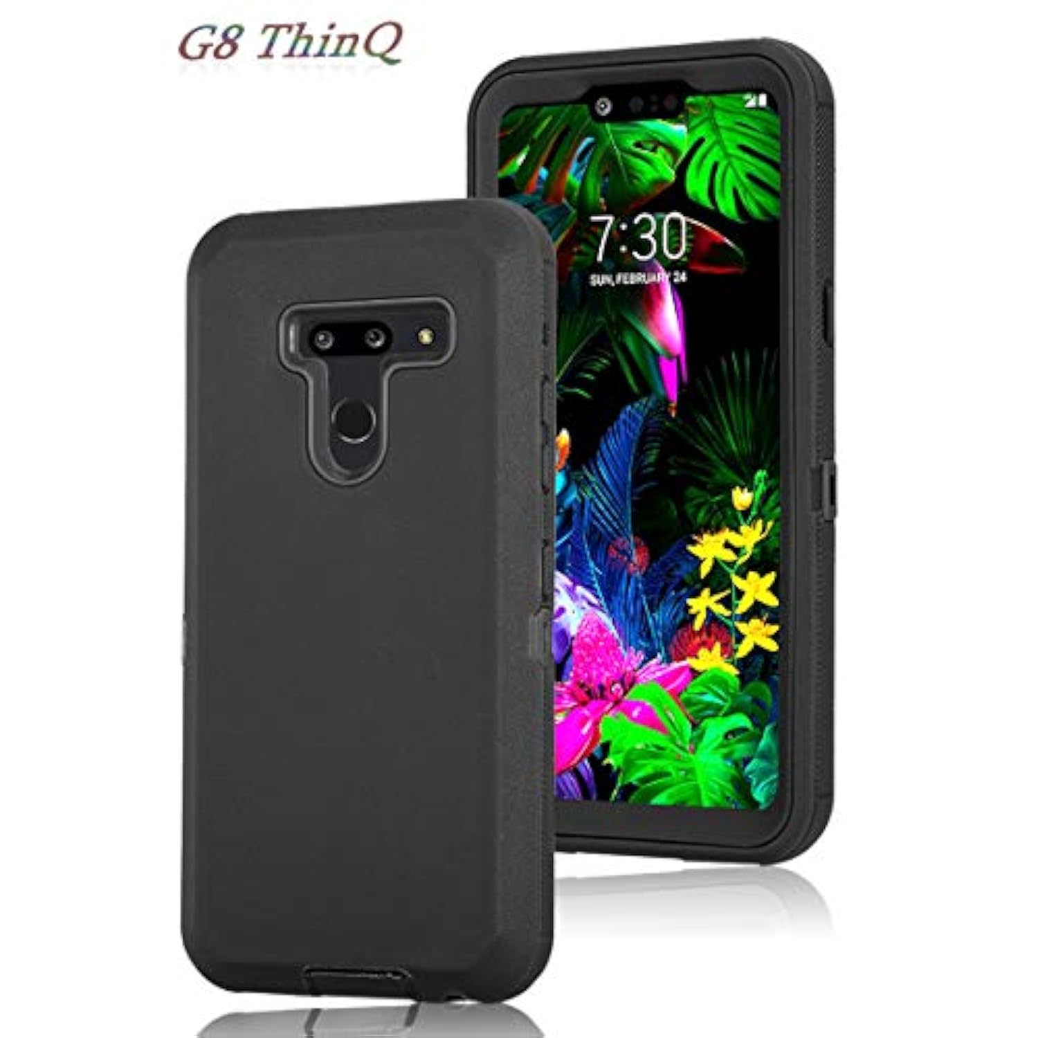 Case For Lg G8/G8 Thinq, With Built-In Screen Protector Full Body Heavy Duty Shockproof Hybrid Impact Resistant Rugged Bumper 3 In 1 Protective Cover Phone Case For Lg G8 / G8 Thinq (Black)