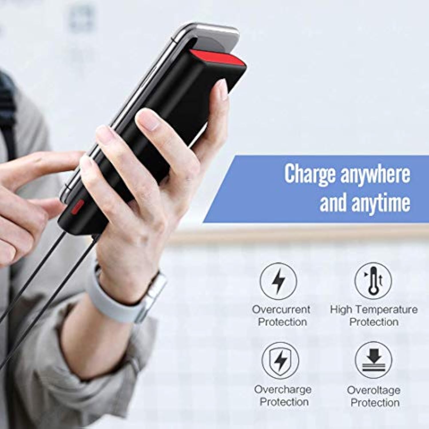 Portable Charger Power Bank 25,800Mah, 5V/3A Usb C In&Out Fast Phone Charging With Intelligent Smart Ic,3 Usb Port External Cell Phone Battery Pack Compatible With 16 15 14,Galaxy,Android Etc
