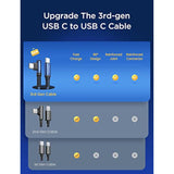 Usb C To Usb C Cable 60W, [2-Pack 6.6Ft] Usb Type C Fast Charging Cable Right
