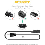 Ac Power Cord For Ion Block Rocker, Ion Pathfinder, Ion Tailgater Bluetooth Speaker, Monster Rockin Rolle, Guitar Amplifier Universal 3 Prong Charger Cable Replacement 6 Feet