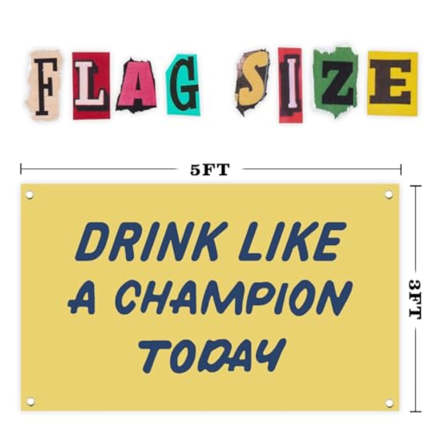 3x5 Ft "Drink Like A Champion Today" Beer Flag Banner Dorm/Man Cave Decor