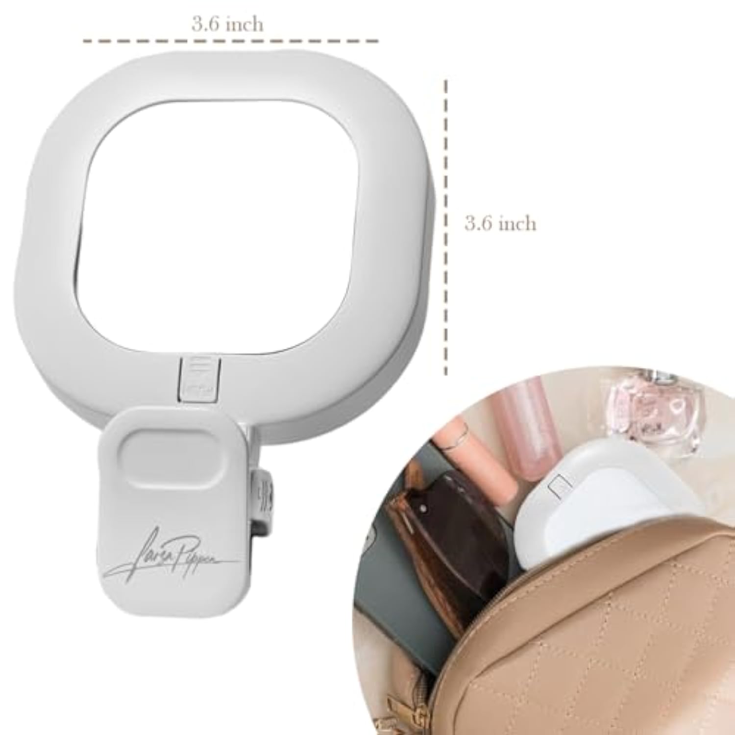 Larsa Pippen - - Led Selfie Light With Clip & Glass Mirror - Rechargeable Selfie Light For Phone Or Camera - 142 Leds-Adjustable Brightness - Ideal For Makeup, Tiktok, Content Creators