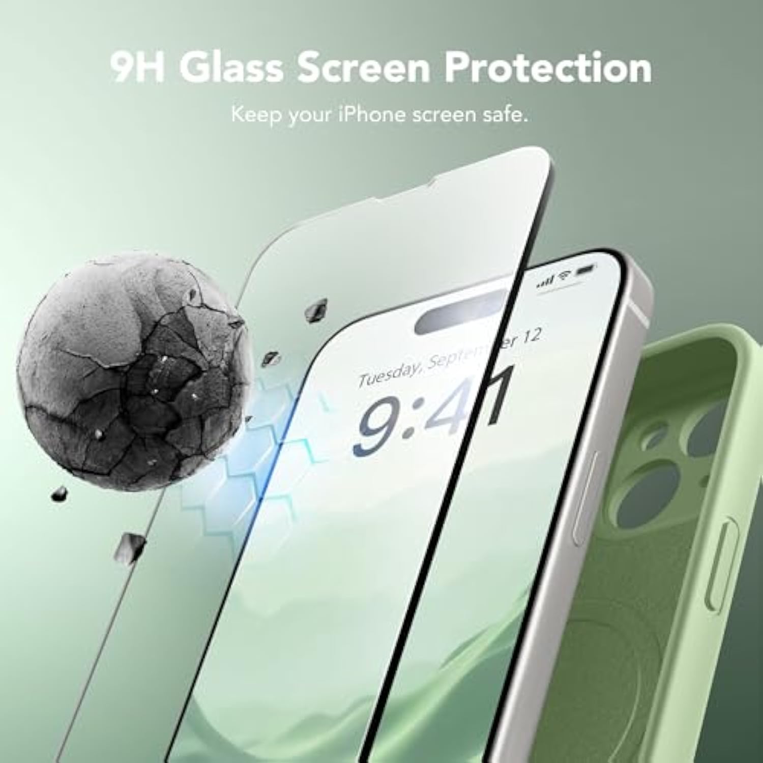 Magnetic For Iphone 15 Plus Case, Compatible With Magsafe, [Full Camera Protection][Screen Protector] Silicone Shockproof Protective Phone Case For Iphone 15 Plus 6.7", Matcha