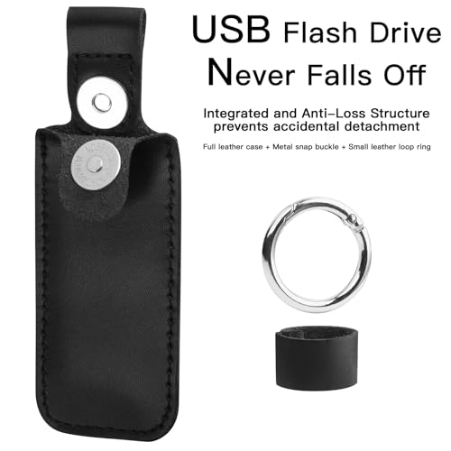 Microfiber Leather Usb Flash Drive Case - Anti Lost Usb Flash Drive Holder Protective Cover With Keychain, Small Portable Storage Carrying Case For Usb Flash Drive (1Pc, Black)
