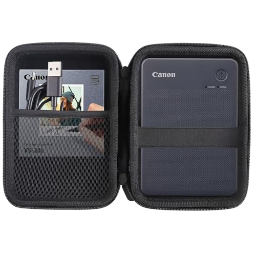 Hard Eva Carrying Storage Case Compatible With Canon Selphy Qx20 / Selphy Square Qx10 Compact Photo Printer Protective Travel Storage Box (Black)