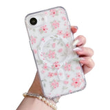 Magnetic for iPhone 17e / iPhone 16e Case Compatible with Magsafe, Cute Floral Flower Aesthetic Phone Case Slim Clear Anti-Yellowing Shockproof Phone