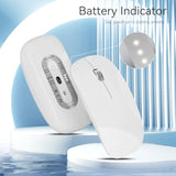 M18 Bluetooth Mouse, Usb C Rechargeable Wireless Mouse, Triple Mode (Dual Bluetooth+Usb) Computer Silent Mice Portable With Usb Receiver And Type C Adapter For Laptop/Macbook/Ipad/Pc - White