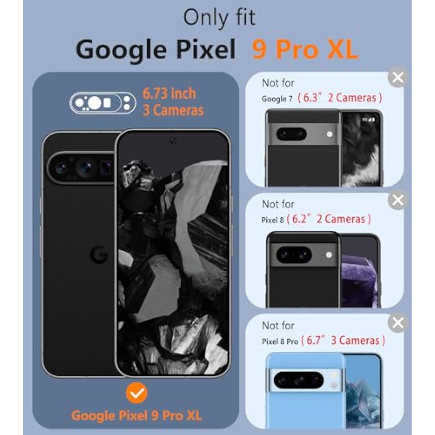 Pixel 9 Pro XL Dual Layer Case with Belt Clip, Heavy Duty Shockproof - Black