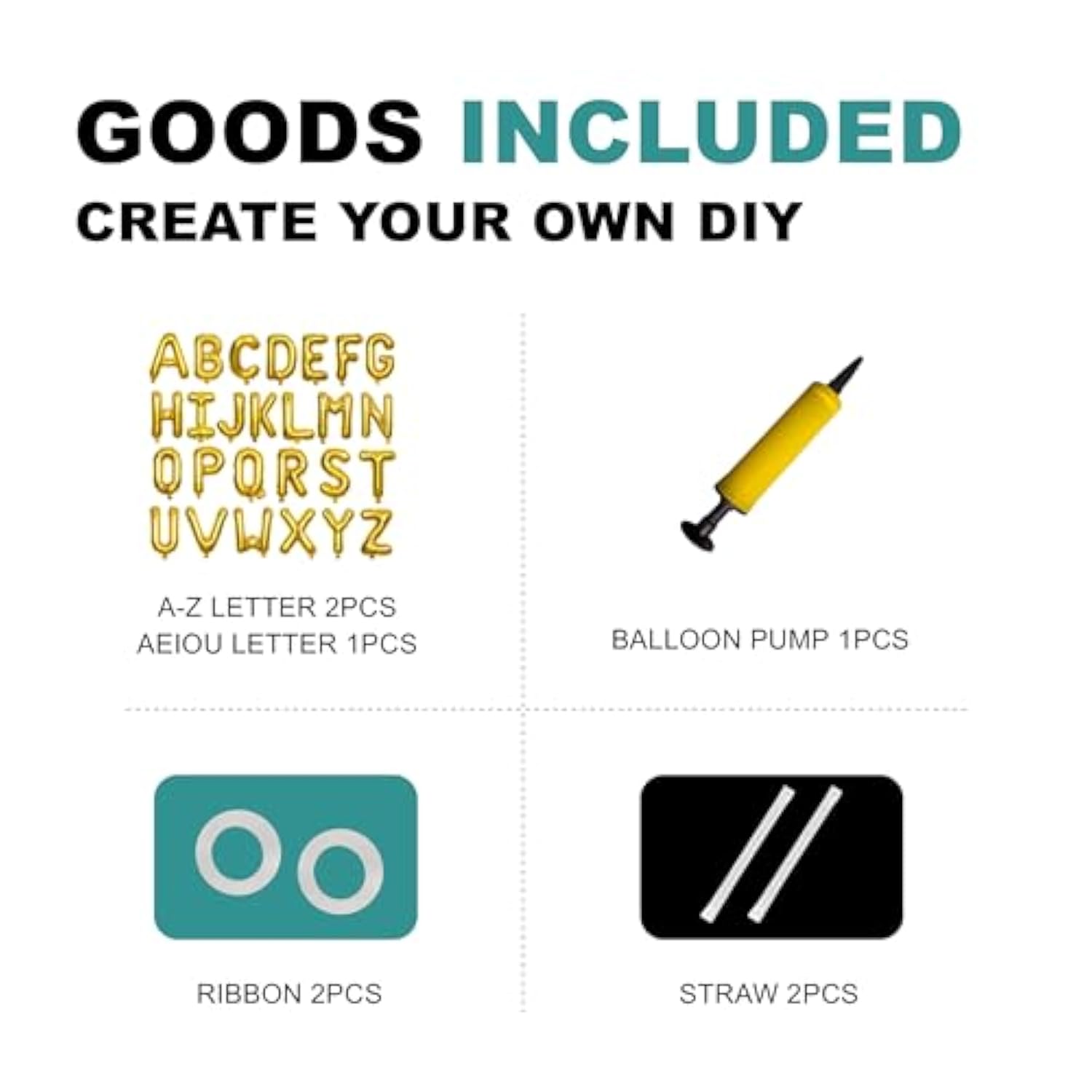 58 Pc Gold Letter Balloons: Mylar A-Z & Vowels for Custom Party Banners