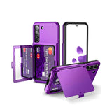 For Samsung Galaxy S22 Wallet Case With Credit Card Holder & Hidden Mirror, Allround Protection Shockproof Phone Cover Designed For Samsung Galaxy S22 5G, 6.1 Inch Purple