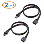 Cable Matters 2-Pack PWM 4 Pin Fan Extension Cable - 12 Inches