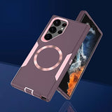 Designed For Samsung Galaxy S23 Ultra Case,Magnetic,Drop Protection Heavy Duty,Compatible With Magsafe,Dustproof,No Fading, No Yellowing,For Men Women, Purple Rose Gold