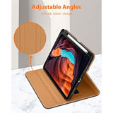 For (A16) 11Th Generation Case 11 Inch 2025, 10Th Generation Case 10.9 Inch 2022, Premium Leather Business Folio Stand Cover With Pencil Holder - Auto Wake/Sleep, Navy Blue