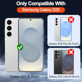 For Samsung Galaxy S25 Case With Magnetic,[Compatible With Magsafe][15Ft Dropproof][2*Screen Protector] Translucent Matte Anti-Slip Back Slim Shockproof Case For S25,6.2"-Black