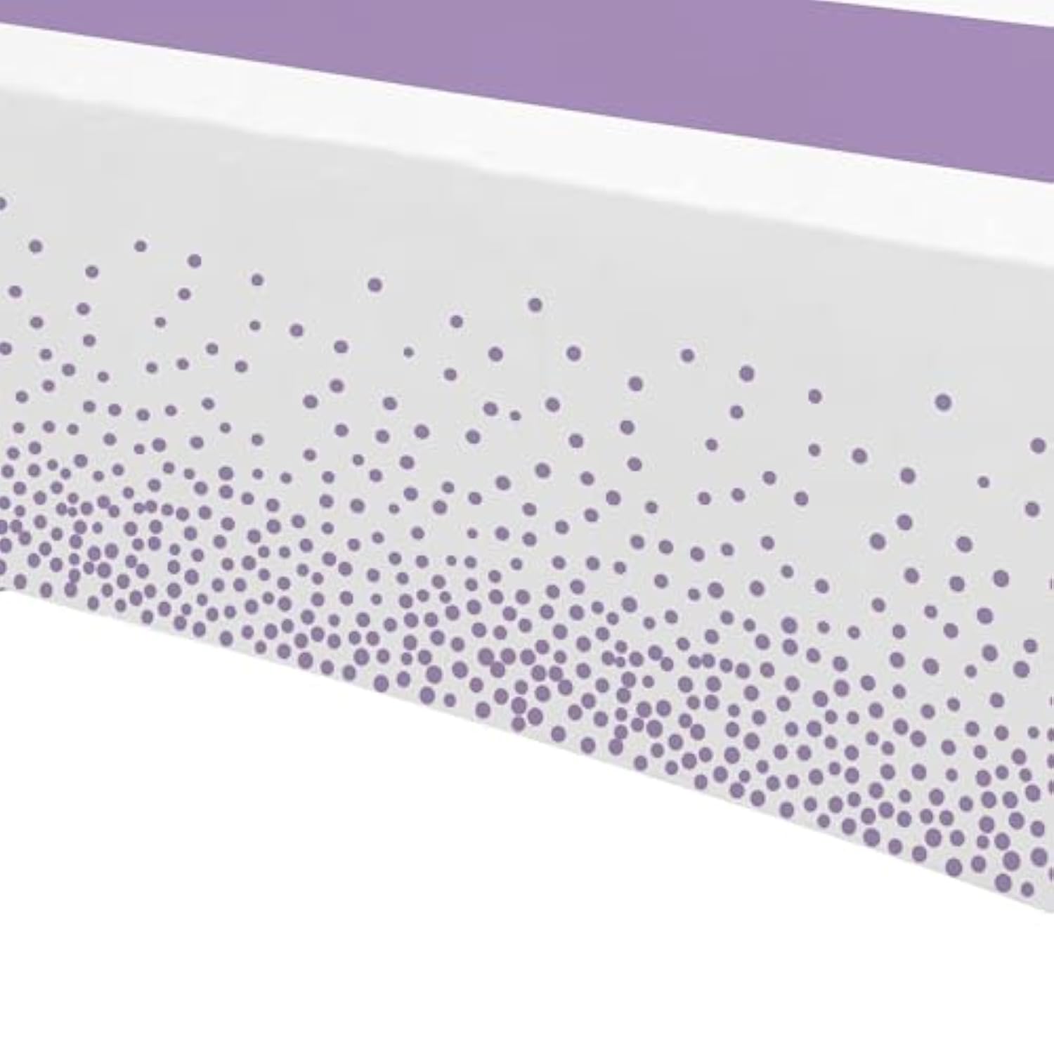 White And Purple Party Decorations Tablecloth, 3 Pack Disposable Purple Dot Table Cover Printed Table Runner For Birthday Baby Bridal Shower Wedding Anniversary Graduation, 86In X 55In