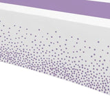White And Purple Party Decorations Tablecloth, 3 Pack Disposable Purple Dot Table Cover Printed Table Runner For Birthday Baby Bridal Shower Wedding Anniversary Graduation, 86In X 55In