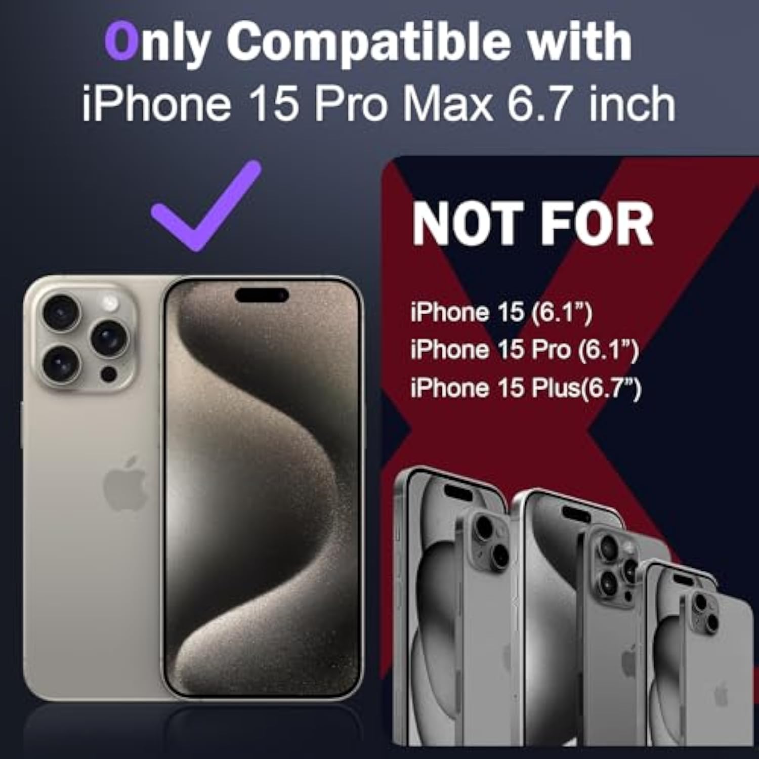 Case For Iphone 15 Pro Max With Slide Camera Cover+Screen Protector(1 Pack), Rotated Ring Kickstand Grade Shockproof Protective Cover 6.7 Inch-Red