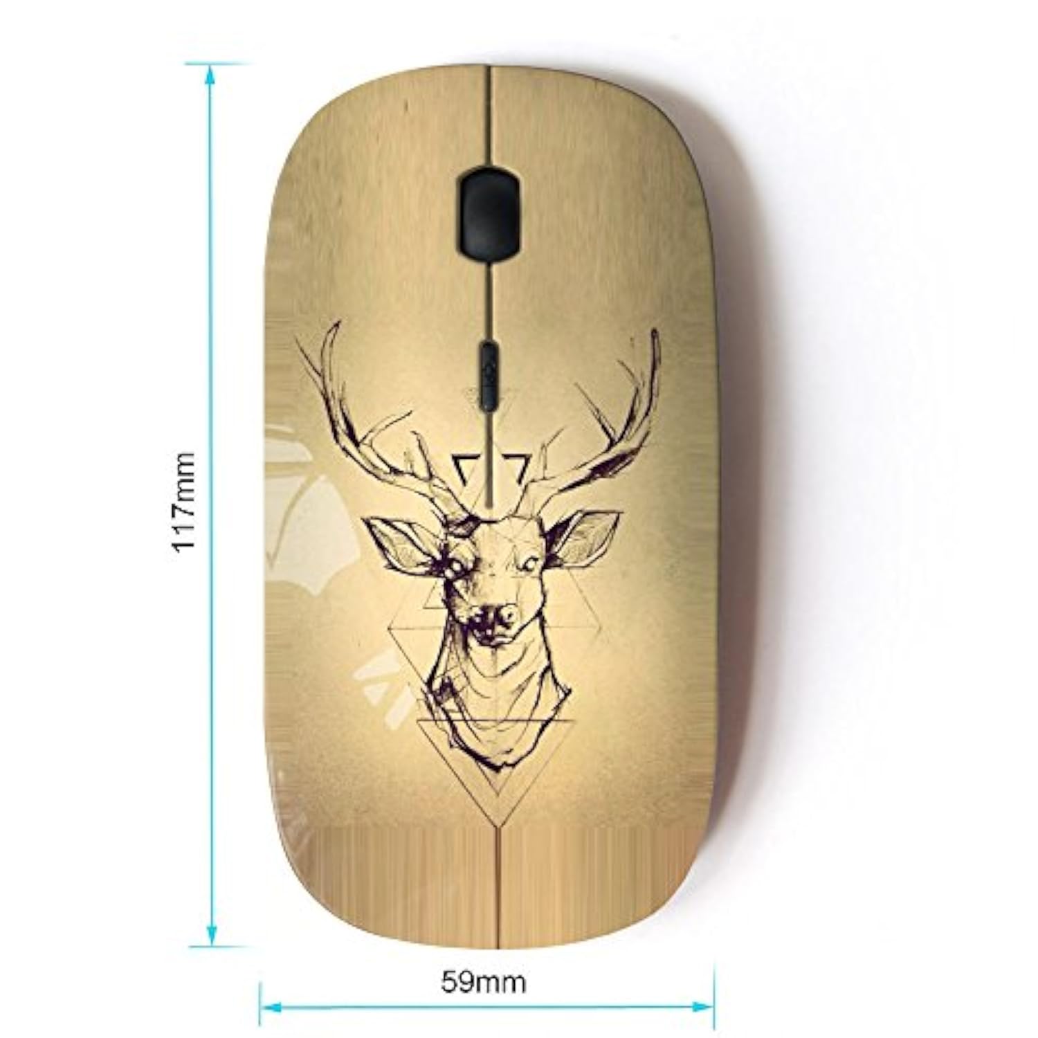 [ Optical 2.4G Wireless Mouse [ Deer Parchment Wood Deer Antlers ]