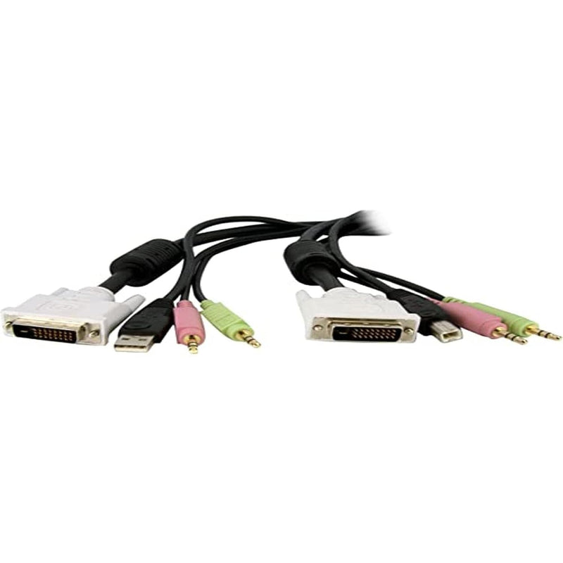 4-In-1 Cable For Kvms With Dual Link Dvi And Usb - Audio & Microphone Cables B