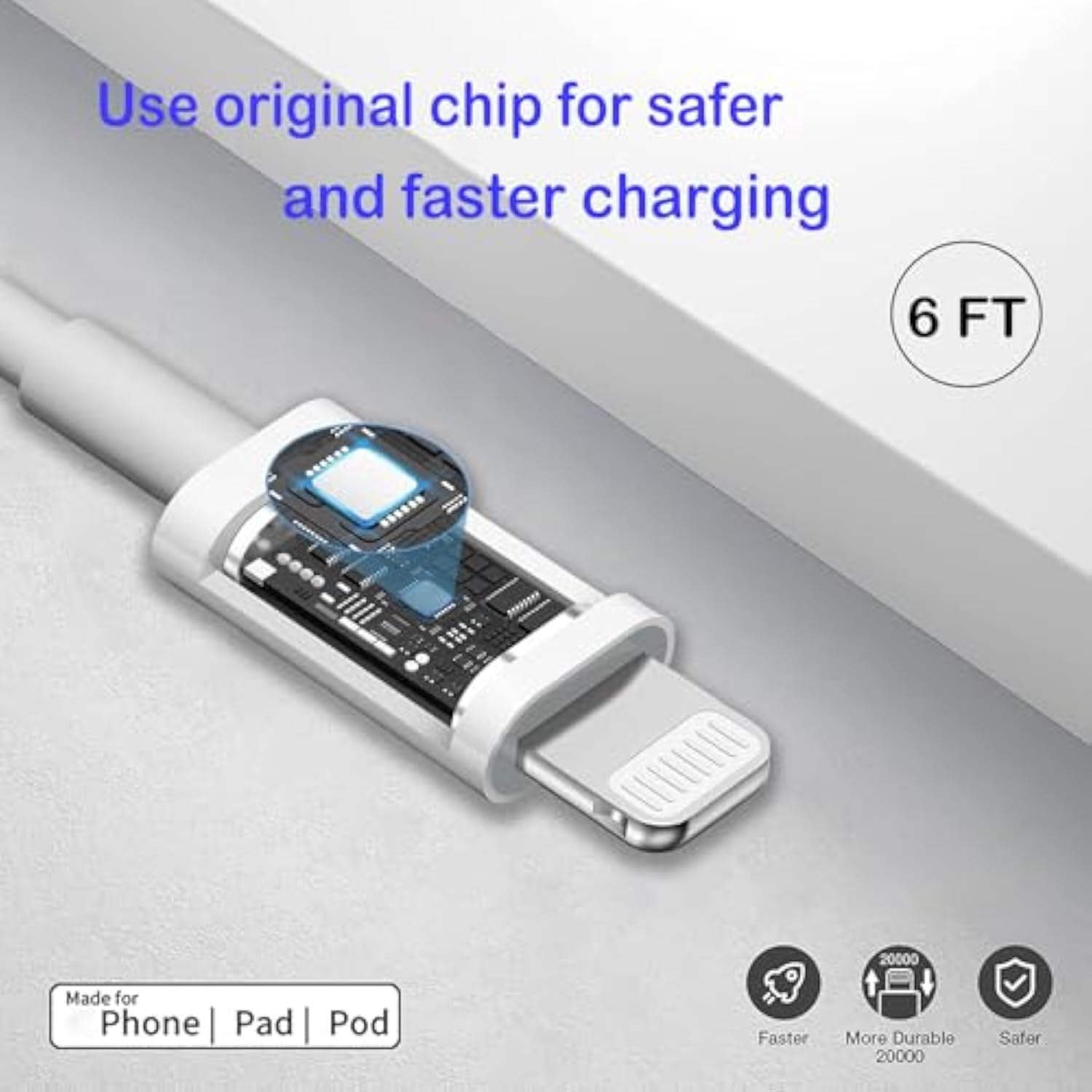 Usb C Fast Charger - 20W Type C Wall Charger With 6Ft Usb C To Lightning Cable - Compatible With Iphone 14 Pro/13 Pro/12/12 Pro Max/11/Xs Max/Xs/Xr/X/8