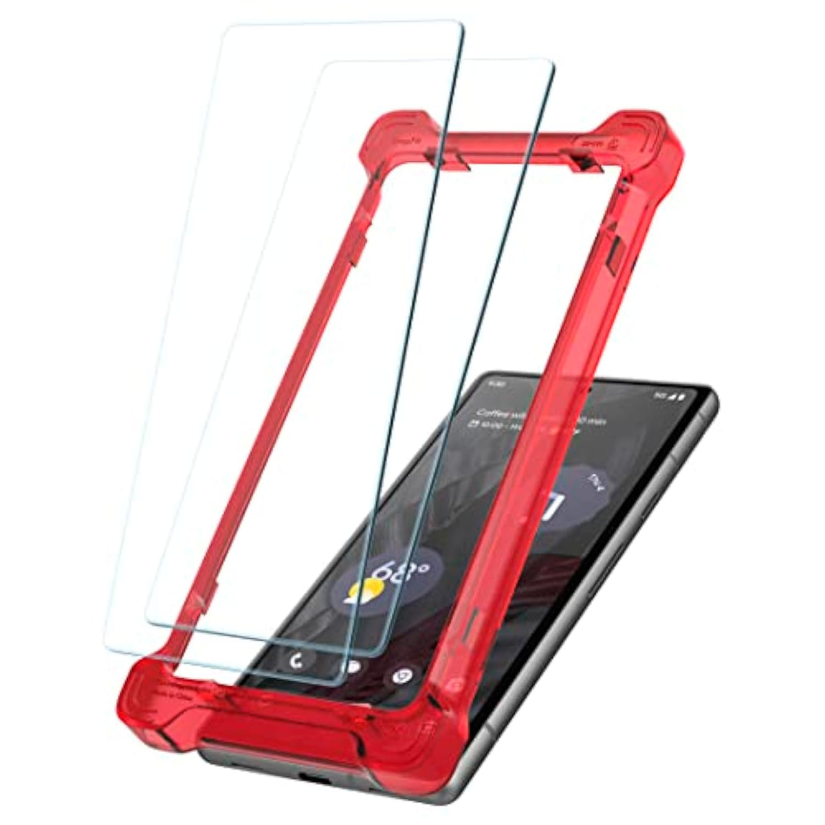 Caseology Snap Fit Tempered Glass [2 Pack/Easy Installlation] for Google Pixel 7a Screen Protector with Installation Kit - 2 Pack