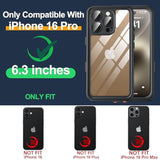iPhone 16 Pro Waterproof Case, 12FT Drop Proof, Full Body Shockproof, IP68, 6.3"