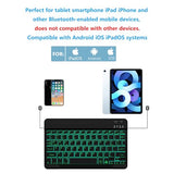 Backlit Bluetooth Keyboard Small Portable Wireless Keyboard Rechargeable Illuminated For Android Samsung Tablet Cell Phone Smartphone Ipad A16 11Th 10Th Generation Ipad Pro Air Mini Iphone (Black)