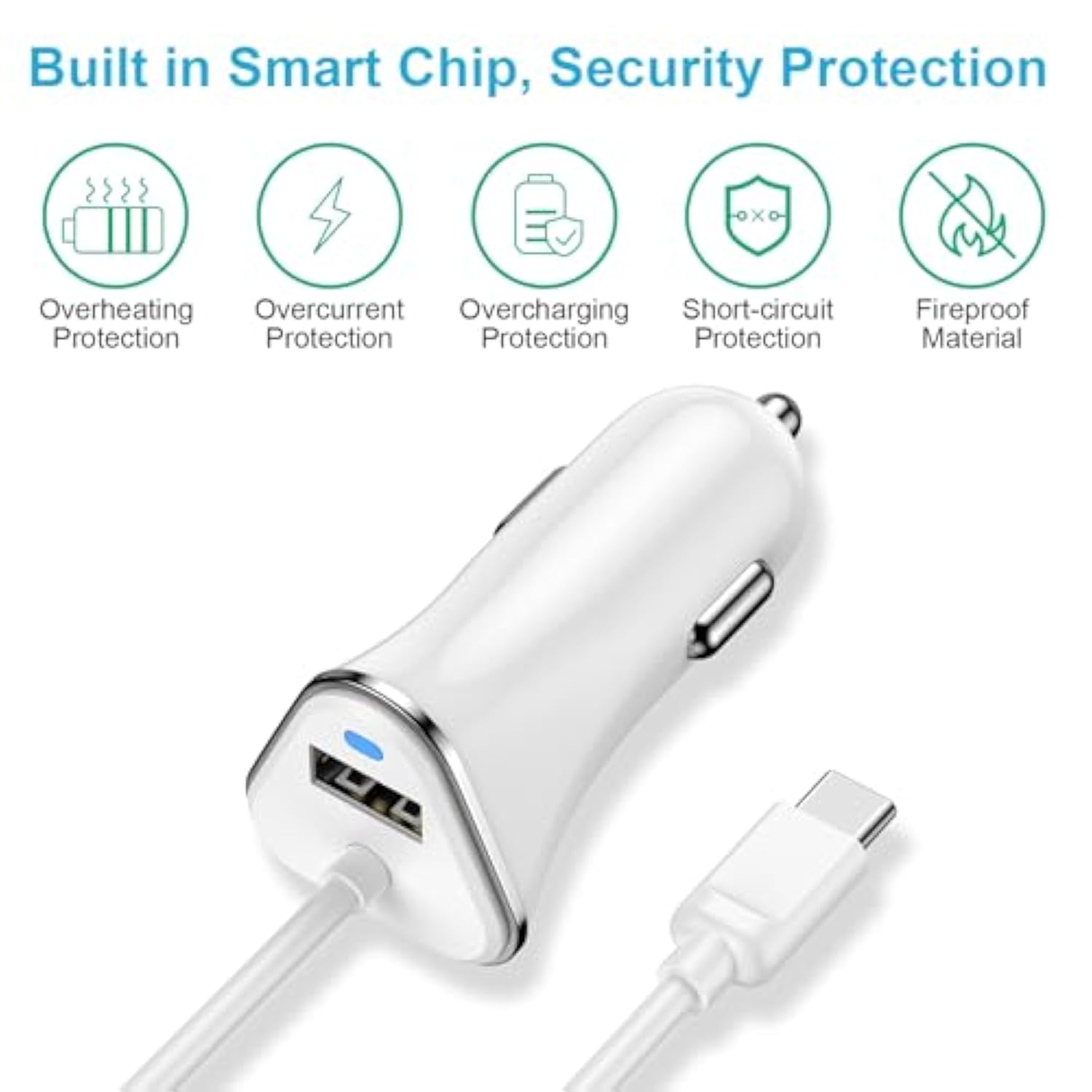 Pixel 10 Pro Xl Car Charger For Google Pixel 10, 10 Pro, 10 Pro Xl, 10 Pro Fold, 3.4A Fast Car Charger Adapter With Usb C 3Ft Cable For 9, 9 Pro Xl Fold, 8 7 6 Pro 5 4 3 2 Xl 9A 8A 7A 6A 5A 4A 3A