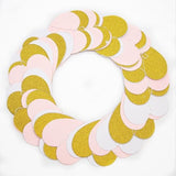 White Gold Pink Party-Decorations - 52Ft Paper Heart Streamers Garland Banner Women Birthday Bridal Shower Wedding Bachelorette Engagement Hanging Decor