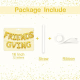 16 Inch Friendsgiving Gold Foil Balloons Banner Thanksgiving Fall Party Decor