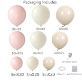 151pcs Boho Balloon Arch Kit - Dusty Pink, White Sand & Ivory for Party Decor