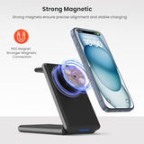 3 In 1 Magnetic Wireless Charging Station For Fitbit Watch, Foldable Wireless Charger Stand For Iphone 16/15/14/13/12 Pro Max, Fitbit Watch Versa 4/Versa 3/Sense 2/Sense, Airpods 3/2/Pro