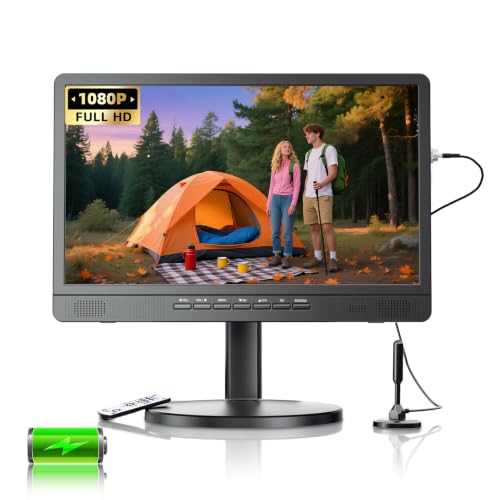 18.2" Portable Tv With Antenna, 1080P Led Tv With Hdmi Input/Av Input/Usb Port, Small Tv For Kitchen, Camping, Rv, Bedroom, Patio, Indoor Outdoor Portable T V Built-In Stand