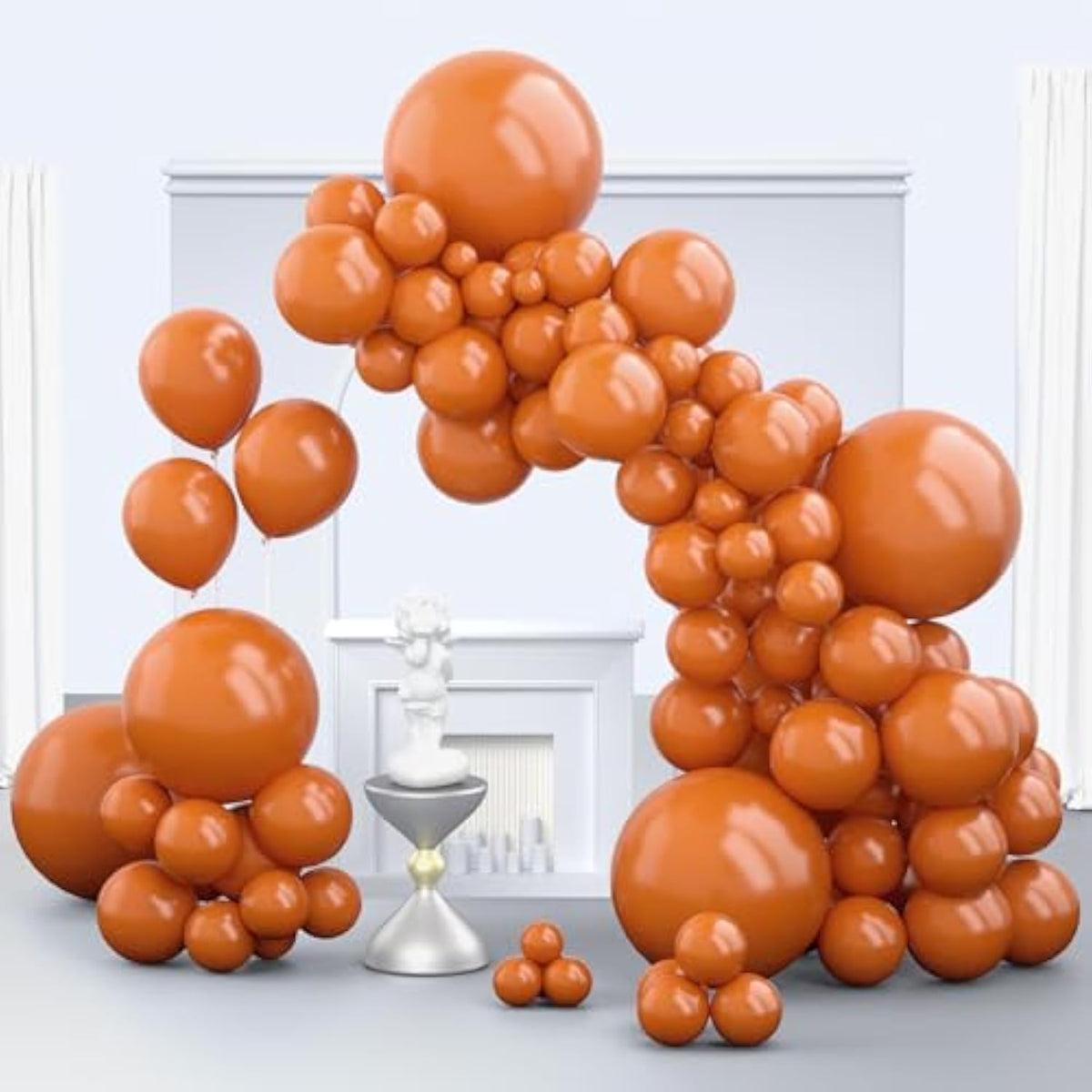 150Pcs Burnt Orange Balloon Arch Kit Different Sizes for Thanksgiving Halloween Fall