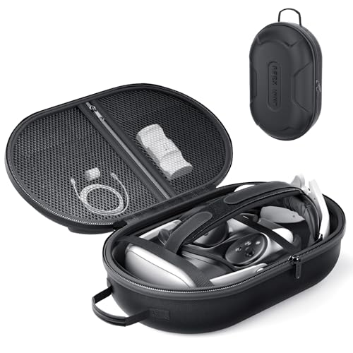 Large Carrying Case for Meta Quest 3, Quest 3S, Oculus Quest 2, and  Vision Pro Hard Travel & Storage Bag Fits VR Headset with Elite Strap and