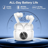 Bluetooth 5.4 Headphones, 3D-Stereo Wireless Earbuds Deep Bass in Ear Buds, 4 ENC Noise Cancelling Mic, 48Hrs USB-C Earphones, IP-X7 Waterproof