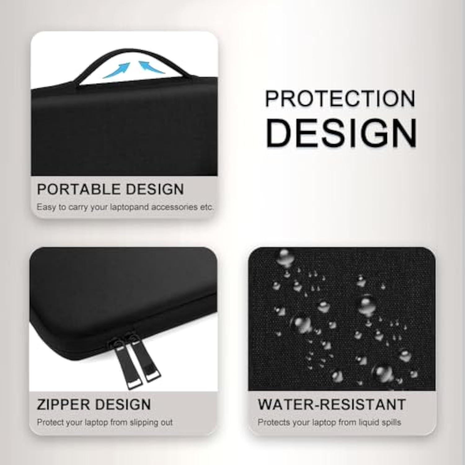 Laptop Sleeve Case For 2025-2023 Macbook Air 15.3 Inches M4 M3 M2 Chip A3241 A3114 A2941 Polyester With Stainless Steel Zipper Handbag Portable Carrying Accessories (Black)