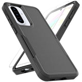 Samsung Galaxy A37 / Galaxy A36 5G / Galaxy A57 5G Dual Layer Protective Case with Screen Protector - Military Grade Heavy Duty Rugged Phone Cover with Shock Absorption and Anti-Drop Protection - Black
