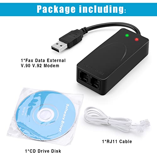 External Usb 2.0 3 In 1 Data Voice Dial Up Modem 56K V.92 V.90 Cx93010 Win7 Receive Send Fax On Computer With Rj11 Cable
